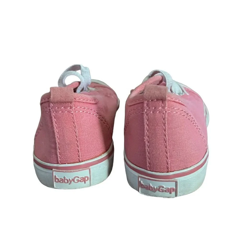 Baby Gap pink low top toddler sneakers size 7‎